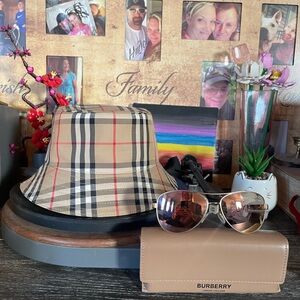 Burberry Sunglasses with Brown and Silver Tones